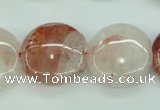 CPQ50 15.5 inches 20mm flat round natural pink quartz beads