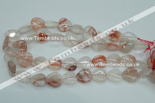 CPQ55 15.5 inches 20*20mm heart natural pink quartz beads