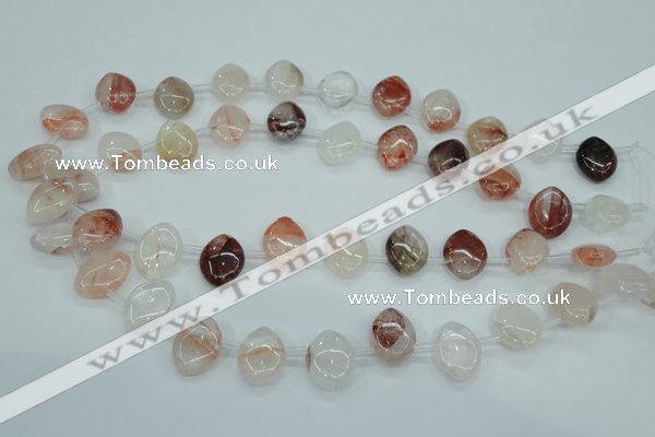 CPQ58 Top-drilled 13*18mm marquise natural pink quartz beads