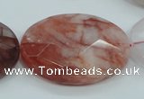 CPQ65 15.5 inches 30*40mm faceted oval natural pink quartz beads