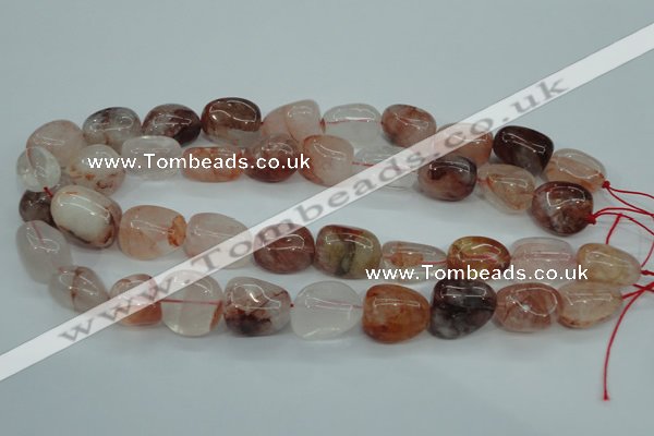 CPQ67 15.5 inches 10*14mm – 16*22mm nuggets natural pink quartz beads