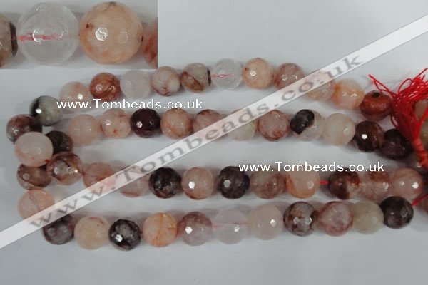 CPQ68 15.5 inches 16mm faceted round natural pink quartz beads