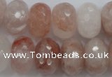 CPQ71 15.5 inches 12*18mm faceted rondelle natural pink quartz beads