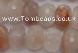 CPQ72 15.5 inches 14*20mm faceted rondelle natural pink quartz beads