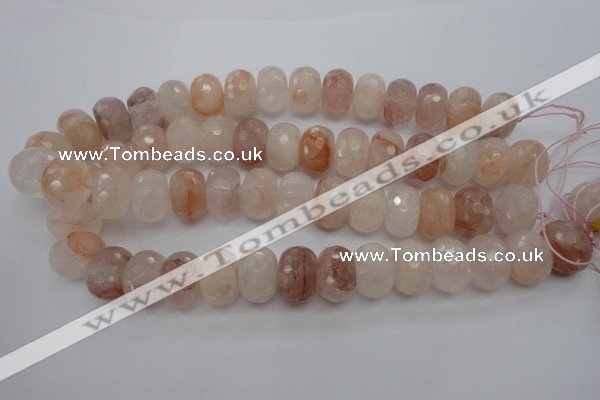 CPQ72 15.5 inches 14*20mm faceted rondelle natural pink quartz beads