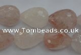 CPQ76 15.5 inches 15*20mm faceted teardrop natural pink quartz beads