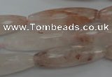 CPQ80 15.5 inches 10*35mm faceted rice natural pink quartz beads