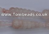 CPQ93 15.5 inches 10*35mm carved teardrop natural pink quartz beads