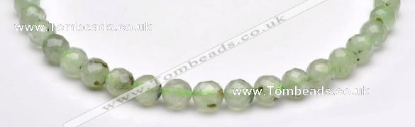 CPR06 A- grade 10mm faceted round natural prehnite stone beads