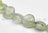 CPR07  A grade 10mm flat round natural prehnite gemstone beads