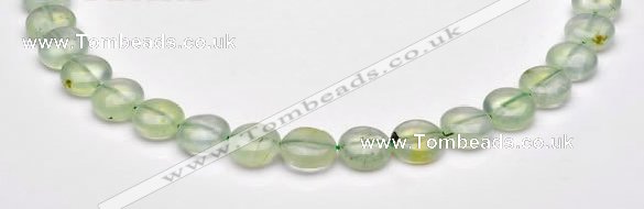 CPR08 A grade 12mm flat round natural prehnite gemstone beads