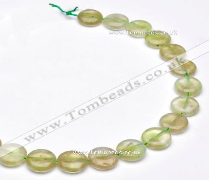 CPR09 A grade 16mm flat round natural prehnite gemstone beads