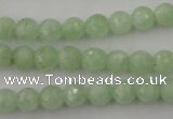 CPR112 15.5 inches 8mm faceted round natural prehnite beads wholesale