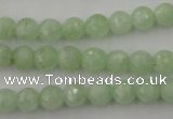 CPR112 15.5 inches 8mm faceted round natural prehnite beads wholesale