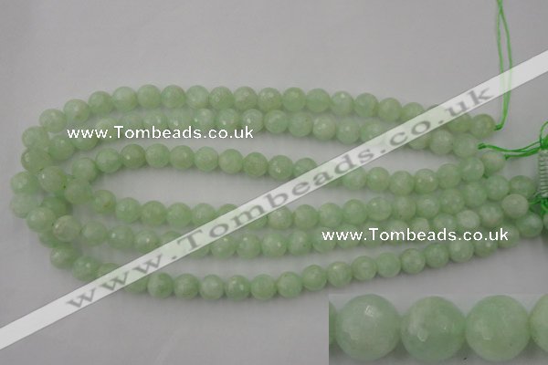 CPR113 15.5 inches 10mm faceted round natural prehnite beads wholesale