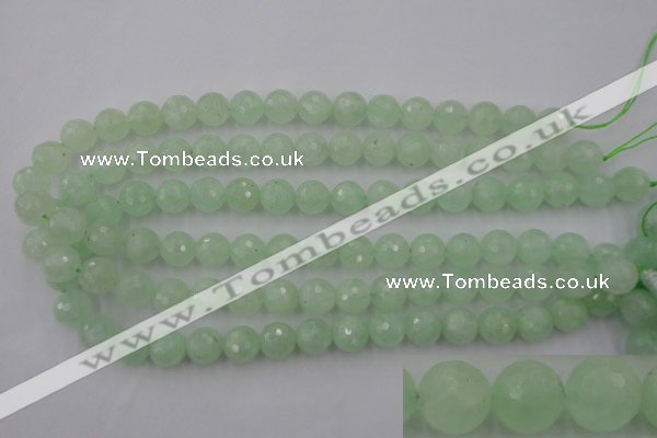 CPR114 15.5 inches 12mm faceted round natural prehnite beads wholesale