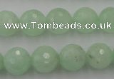 CPR115 15.5 inches 14mm faceted round natural prehnite beads wholesale