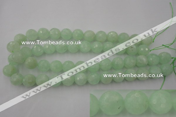 CPR116 15.5 inches 16mm faceted round natural prehnite beads wholesale