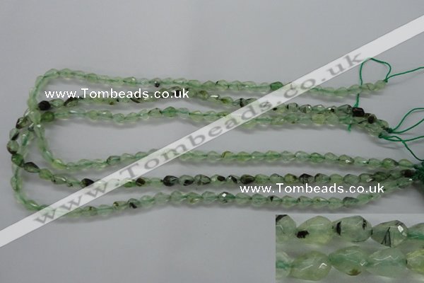 CPR204 15.5 inches 5*8mm faceted teardrop natural prehnite beads