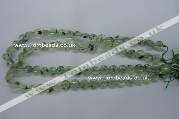 CPR212 15.5 inches 12mm flat round natural prehnite beads wholesale