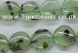 CPR214 15.5 inches 16mm flat round natural prehnite beads wholesale