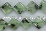 CPR238 15.5 inches 12*12mm diamond natural prehnite beads wholesale