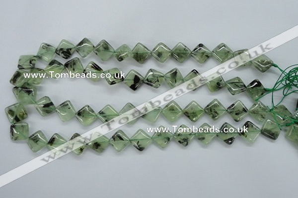 CPR238 15.5 inches 12*12mm diamond natural prehnite beads wholesale