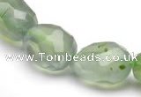 CPR24 A grade 11*15mm faceted pebble shape natural Prehnite bead