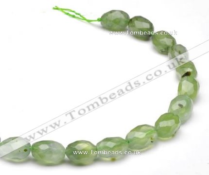 CPR24 A grade 11*15mm faceted pebble shape natural Prehnite bead