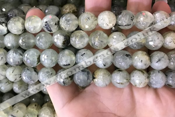 CPR354 15.5 inches 13mm faceted round prehnite beads wholesale