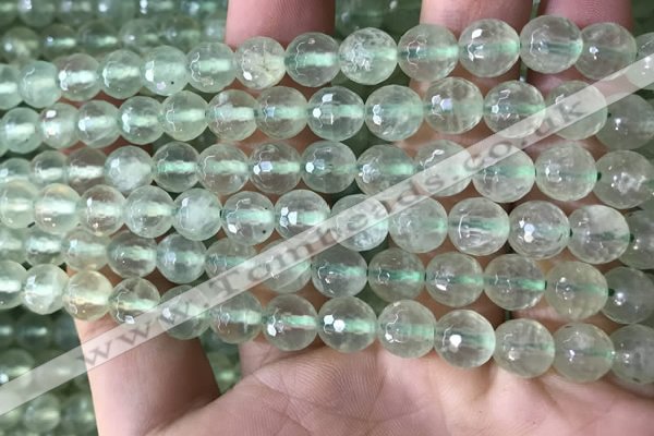 CPR362 15.5 inches 8mm faceted round prehnite gemstone beads