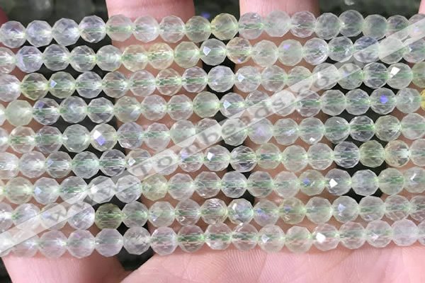 CPR375 15.5 inches 5mm faceted nuggets prehnite gemstone beads