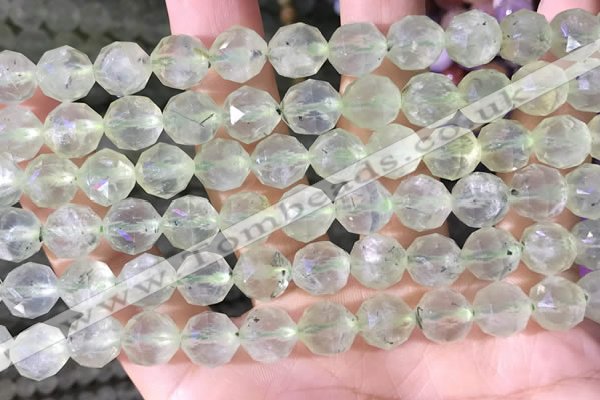 CPR378 15.5 inches 10mm faceted nuggets prehnite gemstone beads