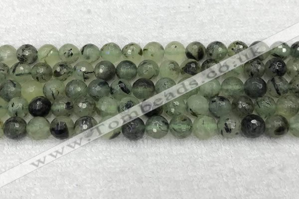 CPR406 15.5 inches 8mm faceted round prehnite beads wholesale