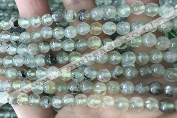 CPR420 15.5 inches 6mm faceted round prehnite beads wholesale