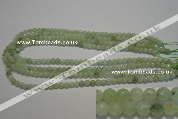 CPR51 15.5 inches 6mm faceted round natural prehnite beads