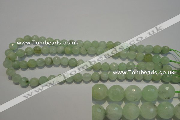 CPR53 15.5 inches 10mm faceted round natural prehnite beads