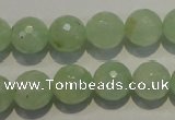 CPR54 15.5 inches 12mm faceted round natural prehnite beads