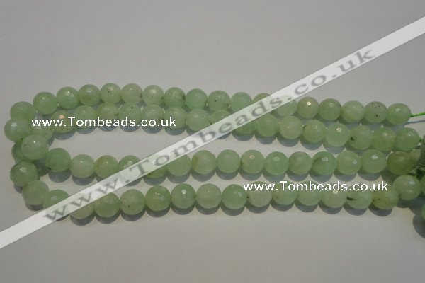 CPR54 15.5 inches 12mm faceted round natural prehnite beads