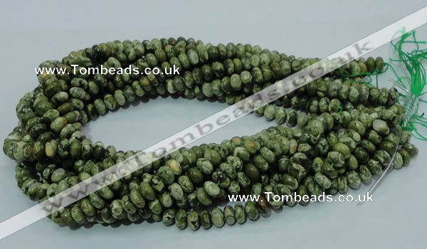 CPS01 15.5 inches 5*8mm rondelle green peacock stone beads wholesale