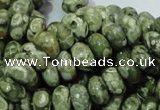 CPS02 15.5 inches 6*10mm rondelle green peacock stone beads wholesale