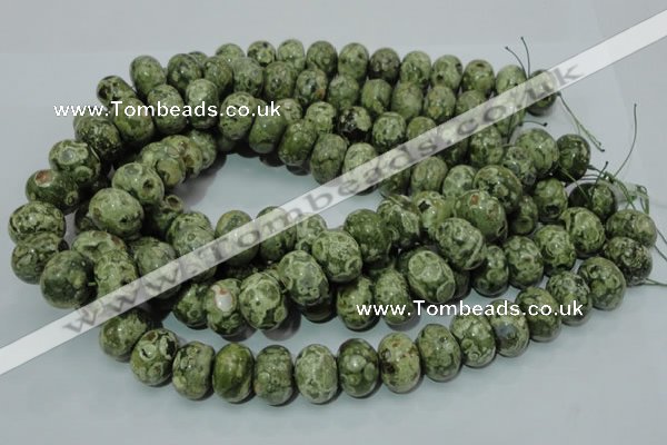 CPS03 15.5 inches 13*18mm rondelle green peacock stone beads wholesale