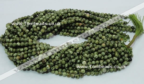 CPS04 15.5 inches 6mm round green peacock stone beads wholesale