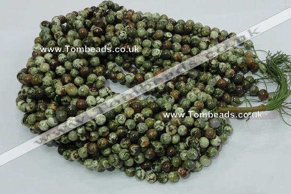 CPS05 15.5 inches 8mm round green peacock stone beads wholesale
