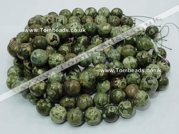 CPS08 15.5 inches 18mm round green peacock stone beads wholesale