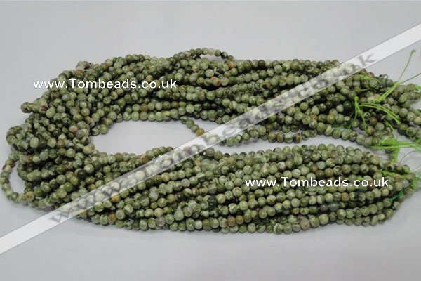 CPS110 15.5 inches 4mm round green peacock stone beads wholesale