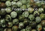 CPS111 15.5 inches 10mm round green peacock stone beads wholesale