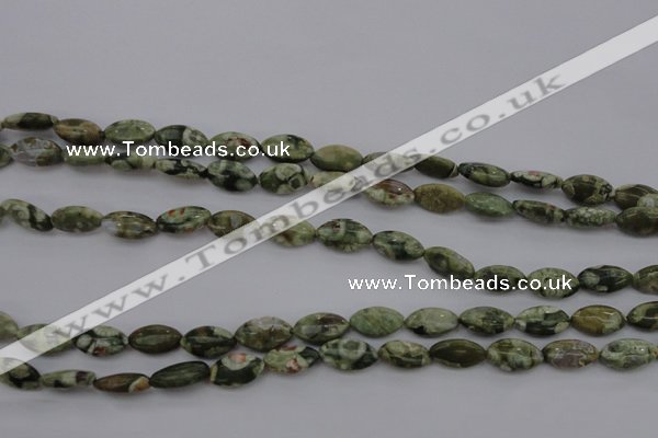 CPS136 15.5 inches 6*12mm marquise green peacock stone beads