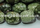 CPS16 15.5 inches 16*20mm egg-shaped green peacock stone beads