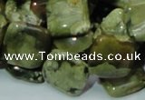 CPS21 15.5 inches 15*15mm rhombic green peacock stone beads wholesale